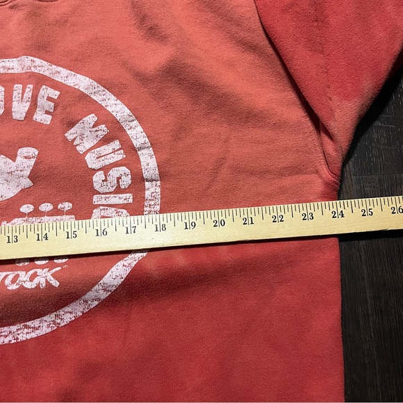 Woodstock Sweatshirt Womens XL Orange PEACE LOVE MUSIC Pullover - Picture 4 of 5